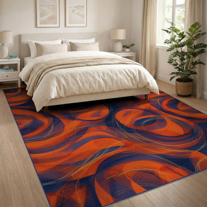 Orange Swirl Abstract No. 3 Area Rug