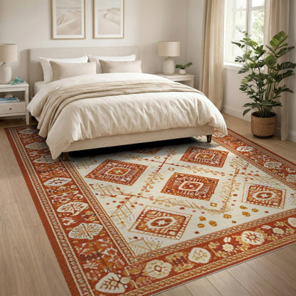 Southwestern Orange Geometric Area Rug