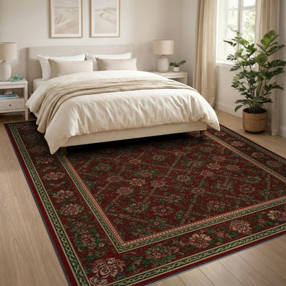 Red Traditional Persian Floral No. 11 Area Rug