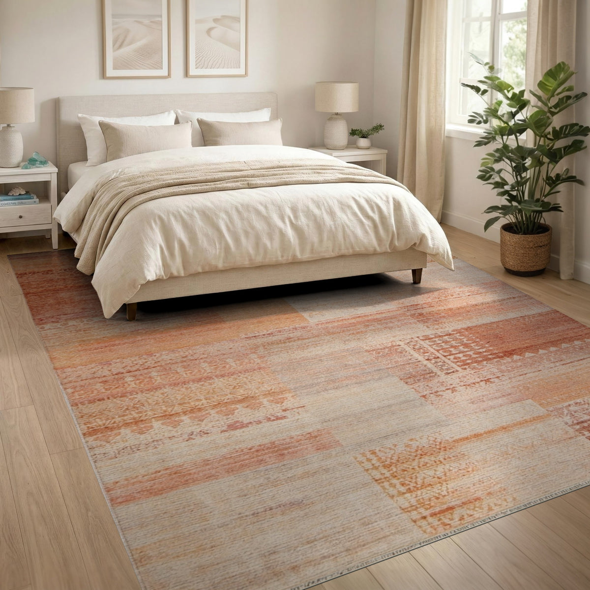 Distressed Vintage Orange Distressed Vintage Area Rug