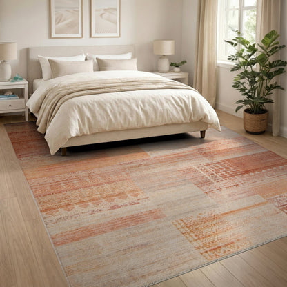 Distressed Vintage Orange Distressed Vintage Area Rug