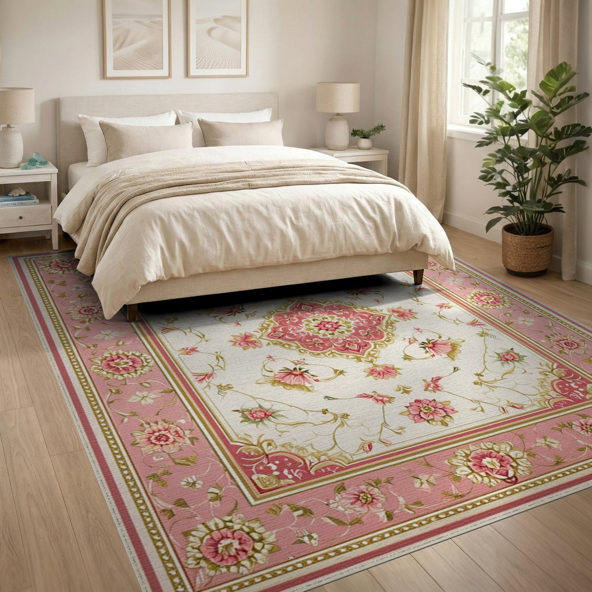 Pink Floral Vintage No. 58 Area Rug