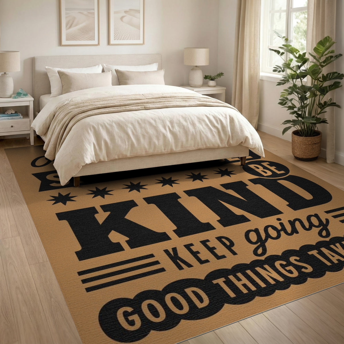 Motivational Quotes Brown Area Rug