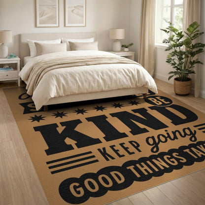 Motivational Quotes Brown Area Rug
