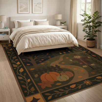 Autumn Scarecrow Washable Area Rug
