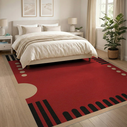 Bold Red Geometric No. 5 Area Rug