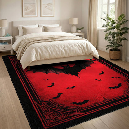 Red Bat Distressed Area Rug