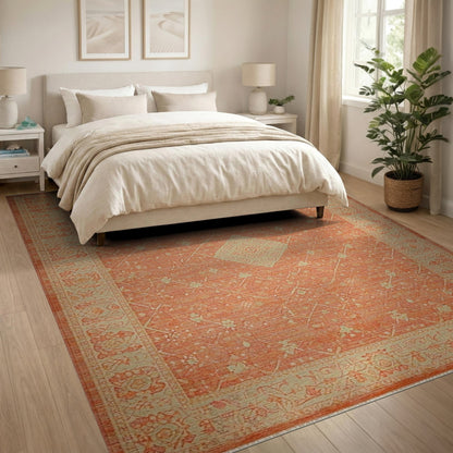 Orange Distressed Vintage Medallion No. 4 Area Rug