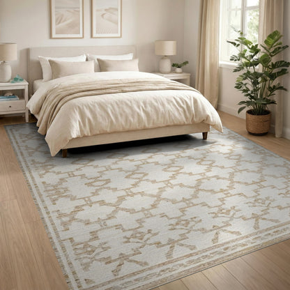 Beige Geometric Heritage Area Rug
