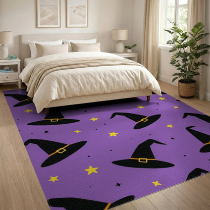 Purple Witch Hats Washable Area Rug