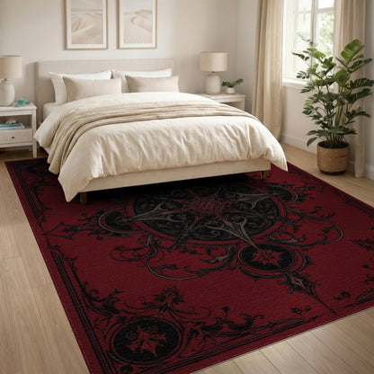 Ornate Red Ornate Persian Medallion Area Rug