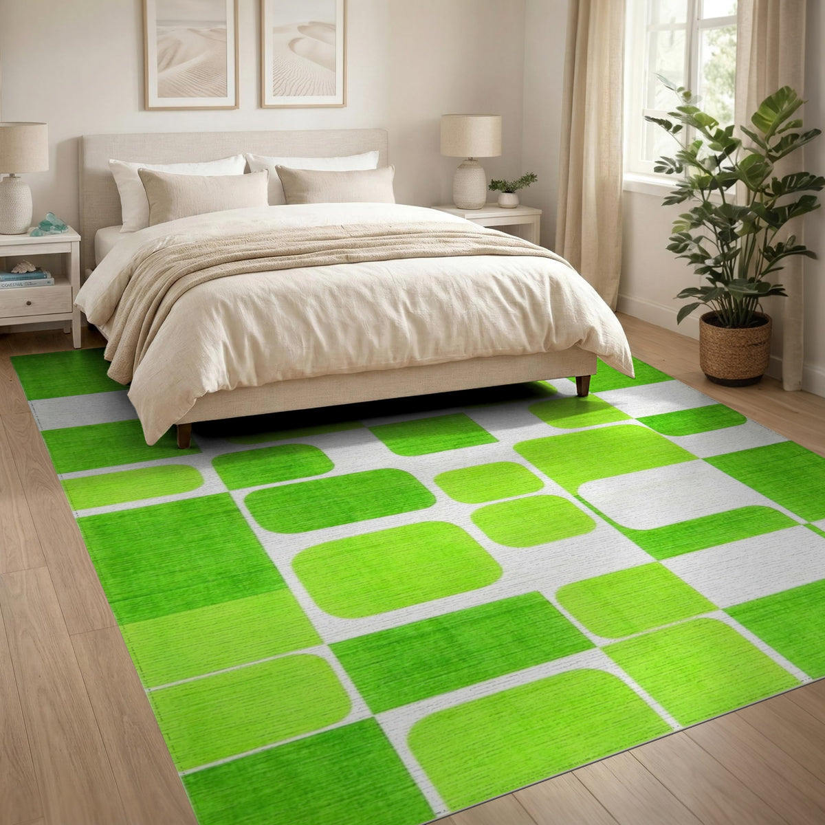Green Geometric Modern No. 20 Area Rug