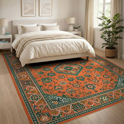 Orange Persian Medallion No. 19 Area Rug