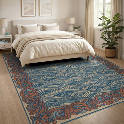 Blue Wave Coastal Area Rug