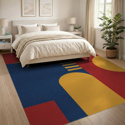 Multi-color and Patterns Bold Geometric Color Block Area Rug