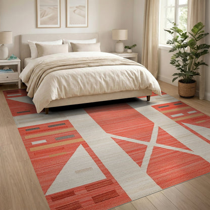 Red Geometric No. 2 Area Rug