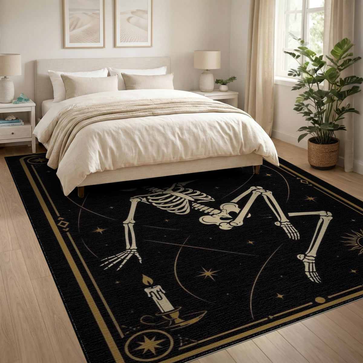 Celestial Skeleton Tarot Area Rug