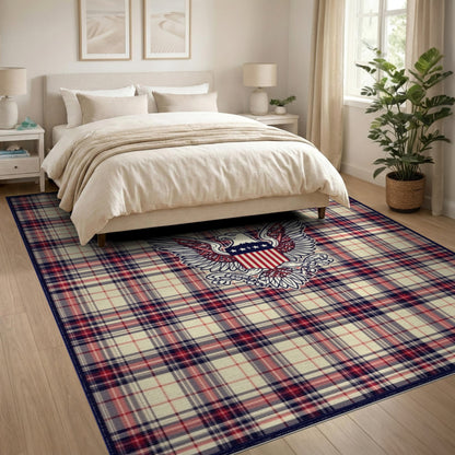 Patriotic Eagle Plaid Area Rug