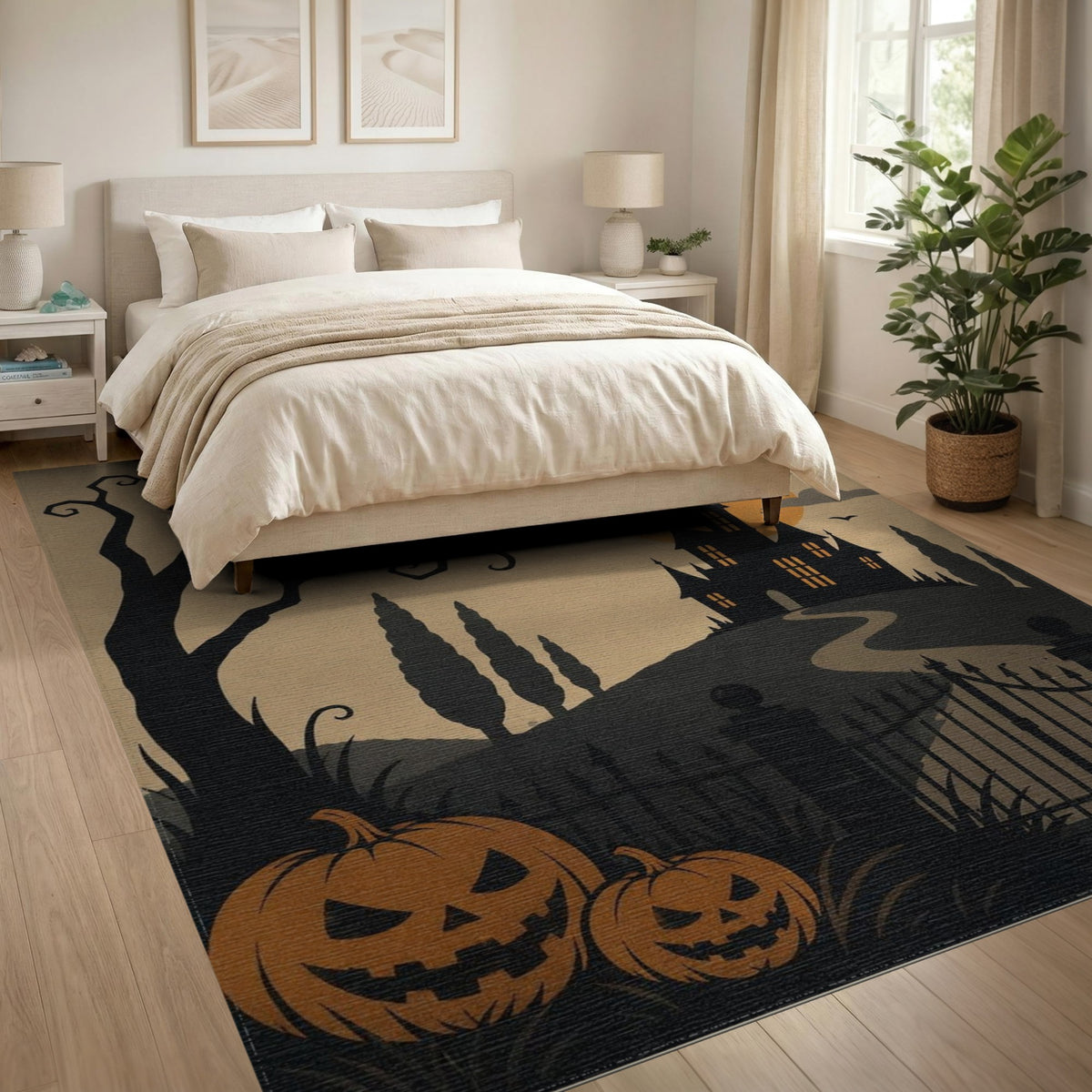 Multi-color and Patterns Haunted Mansion Halloween Area Rug
