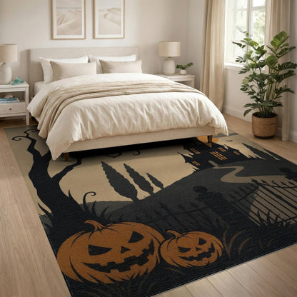 Multi-color and Patterns Haunted Mansion Halloween Area Rug