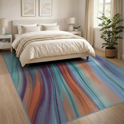 Abstract Area Multi-Color Abstract Wave Area Rug
