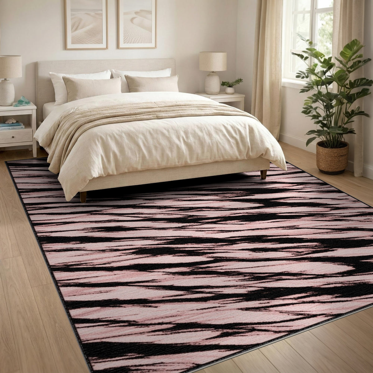 Pink Abstract Wave No. 12 Area Rug