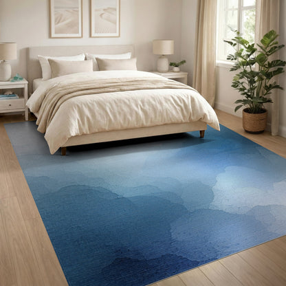 Ethereal Blue Cloud Abstract Area Rug