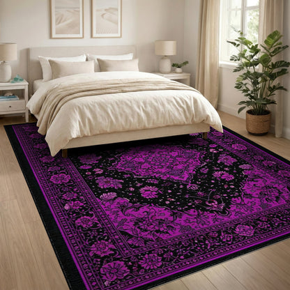 Purple Floral Persian Area Rug