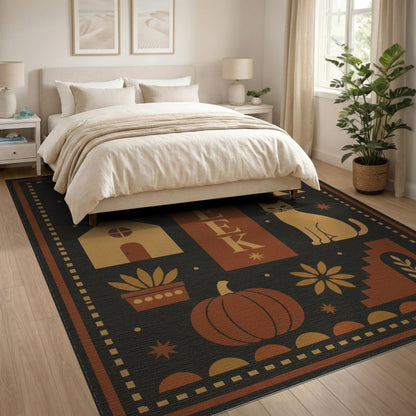 EEK Halloween Cat Pumpkin Area Rug