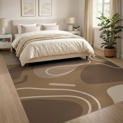 Organic Abstract Brown Area Rug