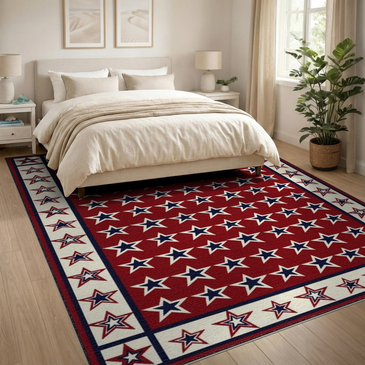 Red Star Area Rug