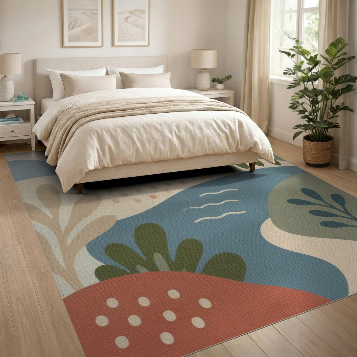 Blue River Abstract Landscape Area Rug