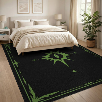 Green Geometric Modern Green Starburst Geometric Area Rug