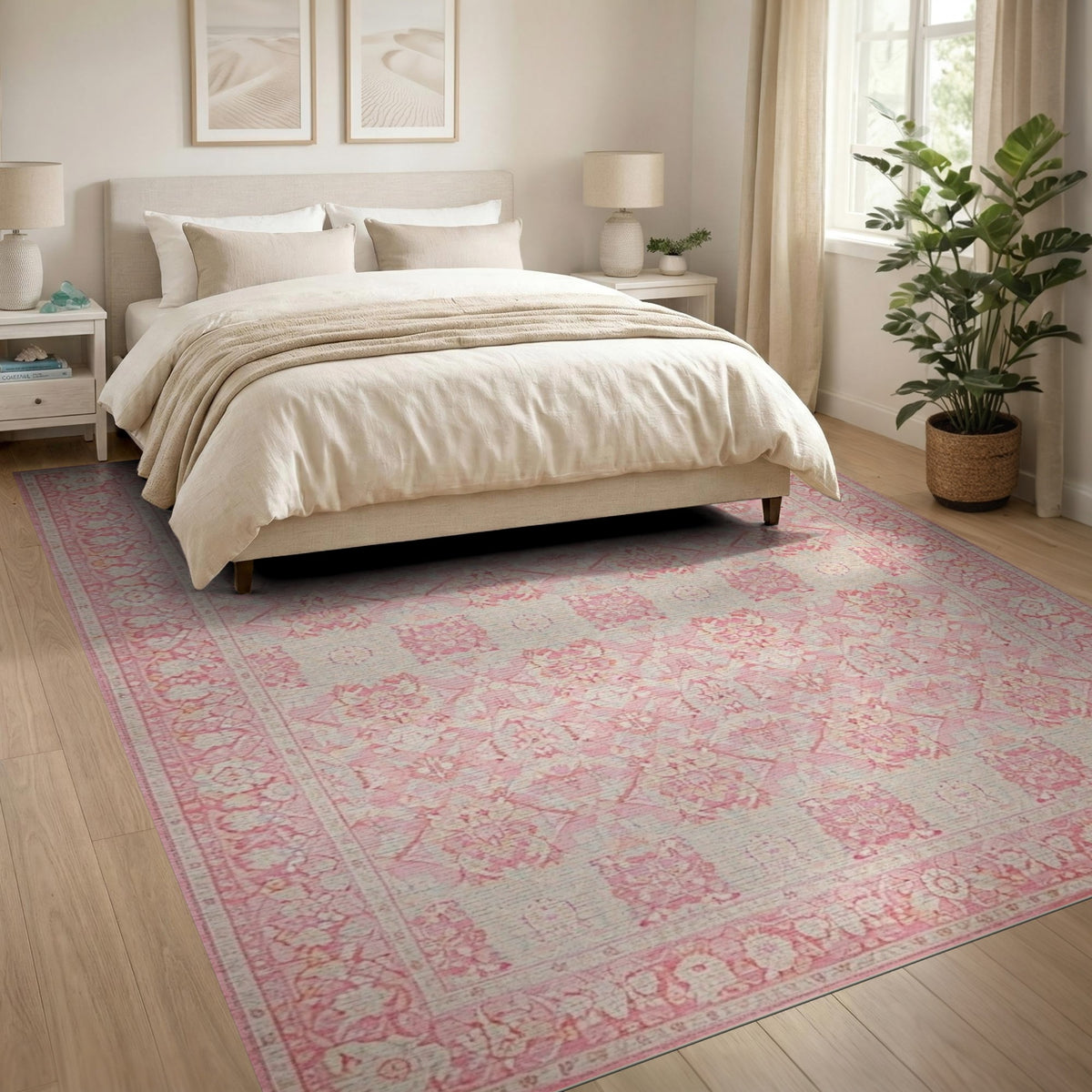 Pink Vintage Floral No. 2 Area Rug