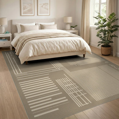 Geometric Beige Area Rug