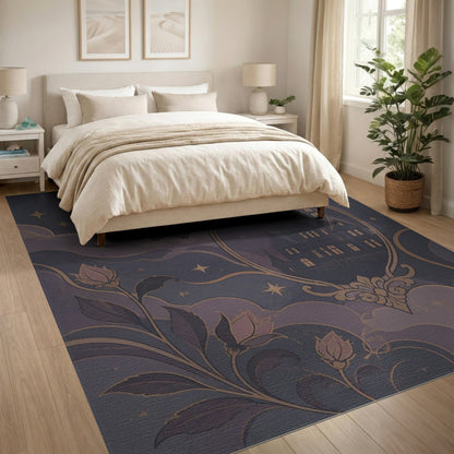 Mystical Castle Purple Area Rug