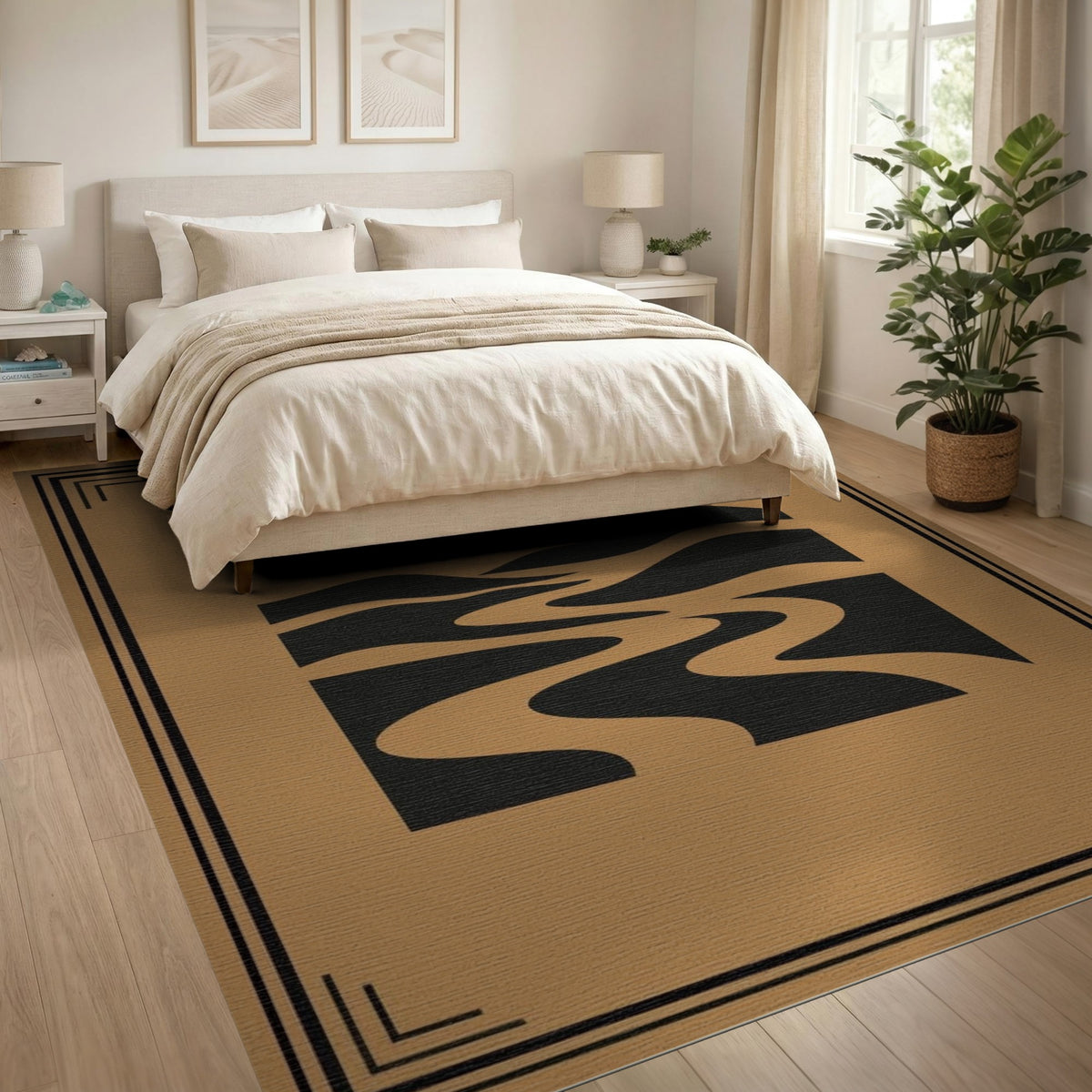 Southwestern Sun Waves Brown Area Rug