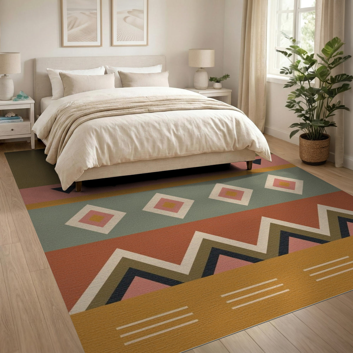Southwestern Geometric Sun Area Rug