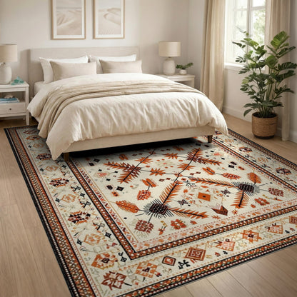 Orange Heritage Tribal Southwestern Area Rug