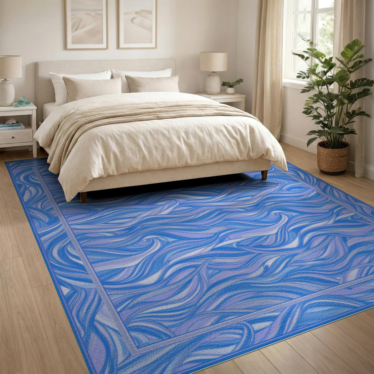 Blue Wave Abstract No. 17 Area Rug