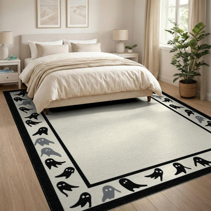 Ghost Border Kids Cartoon Area Rug