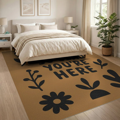 So Glad You're Here Brown Boho Rug
