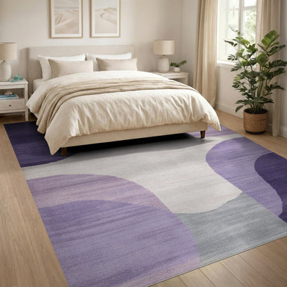 Abstract Area Purple Abstract Organic Area Rug