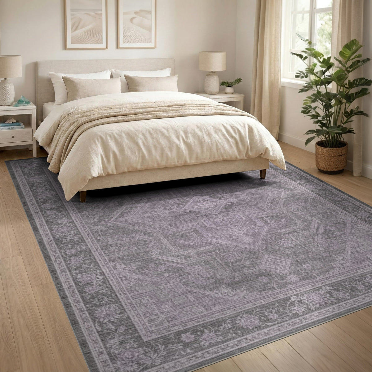 Purple Grey Persian Area Rug
