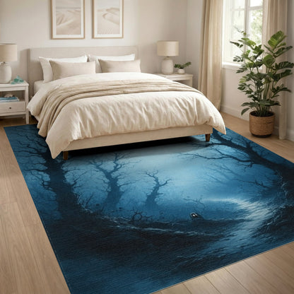 Moonlit Forest Path Area Rug