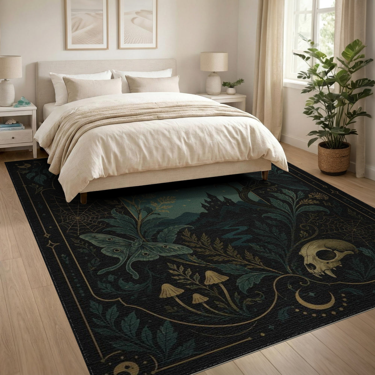 Mystic Raven Castle Area Rug