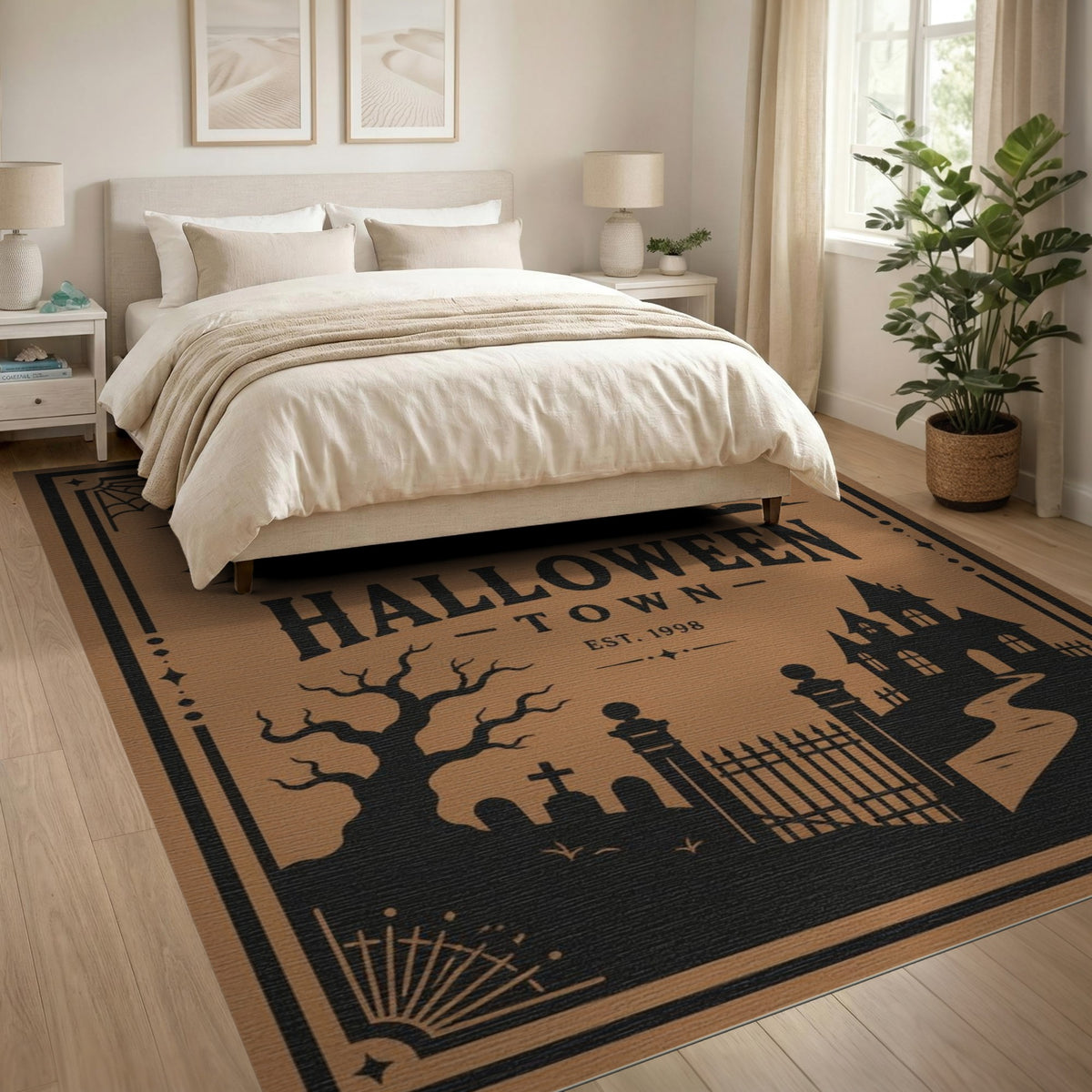 Halloween Town Silhouette Area Rug