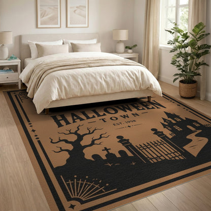 Halloween Town Silhouette Area Rug