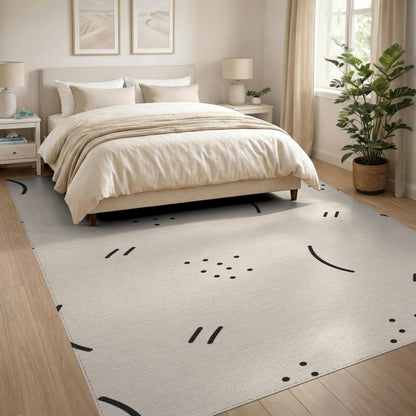 Beige Geometric Abstract Area Rug