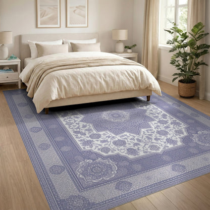 Purple Persian Medallion Floral Area Rug